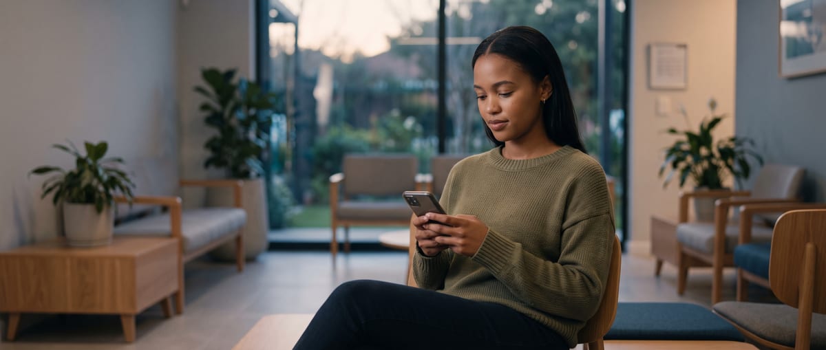 Consulting privately from home on a phone