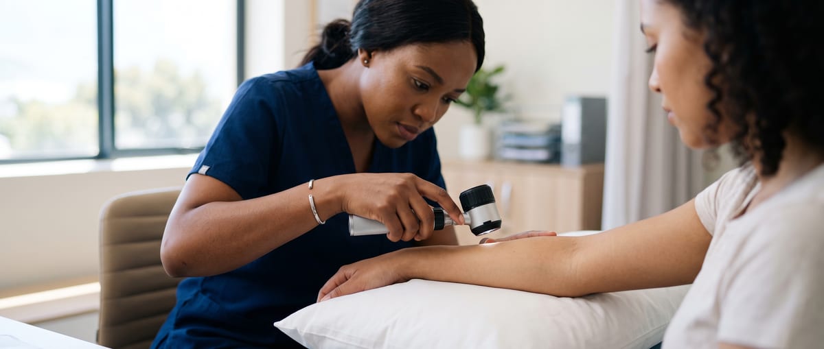 A South African clinician reviewing a patient consultation online